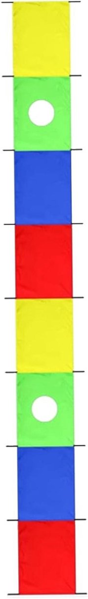 Speel Parachute - Gymspel Kinderen - Groepsactiviteiten Buiten - Scheurbestendig Oxforddoek - 540x90 cm - Regenboog