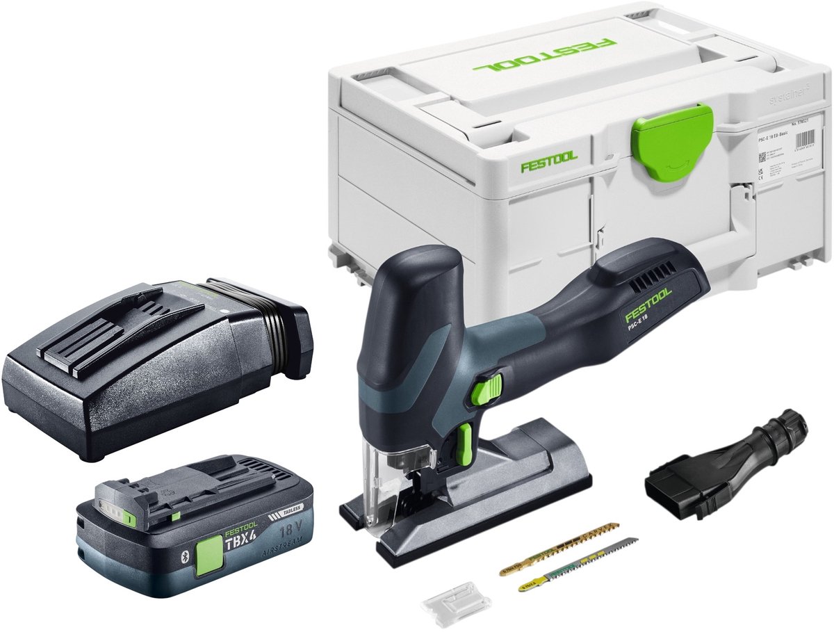 Festool PSC-E 18 EB-Basic accu pendelzaag 18 V 40 mm + 1x accu 4,0 Ah + oplader + Systainer