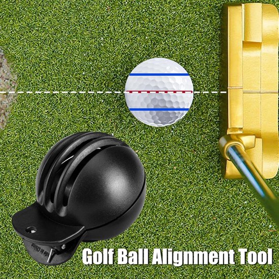 Golfbal Uitlijning Tool - Ball Marker Clip - Golfspel Verbeteren - Dubbelzijdige Markering - 7.09 inch lengte - Zwart — afbeelding 3
