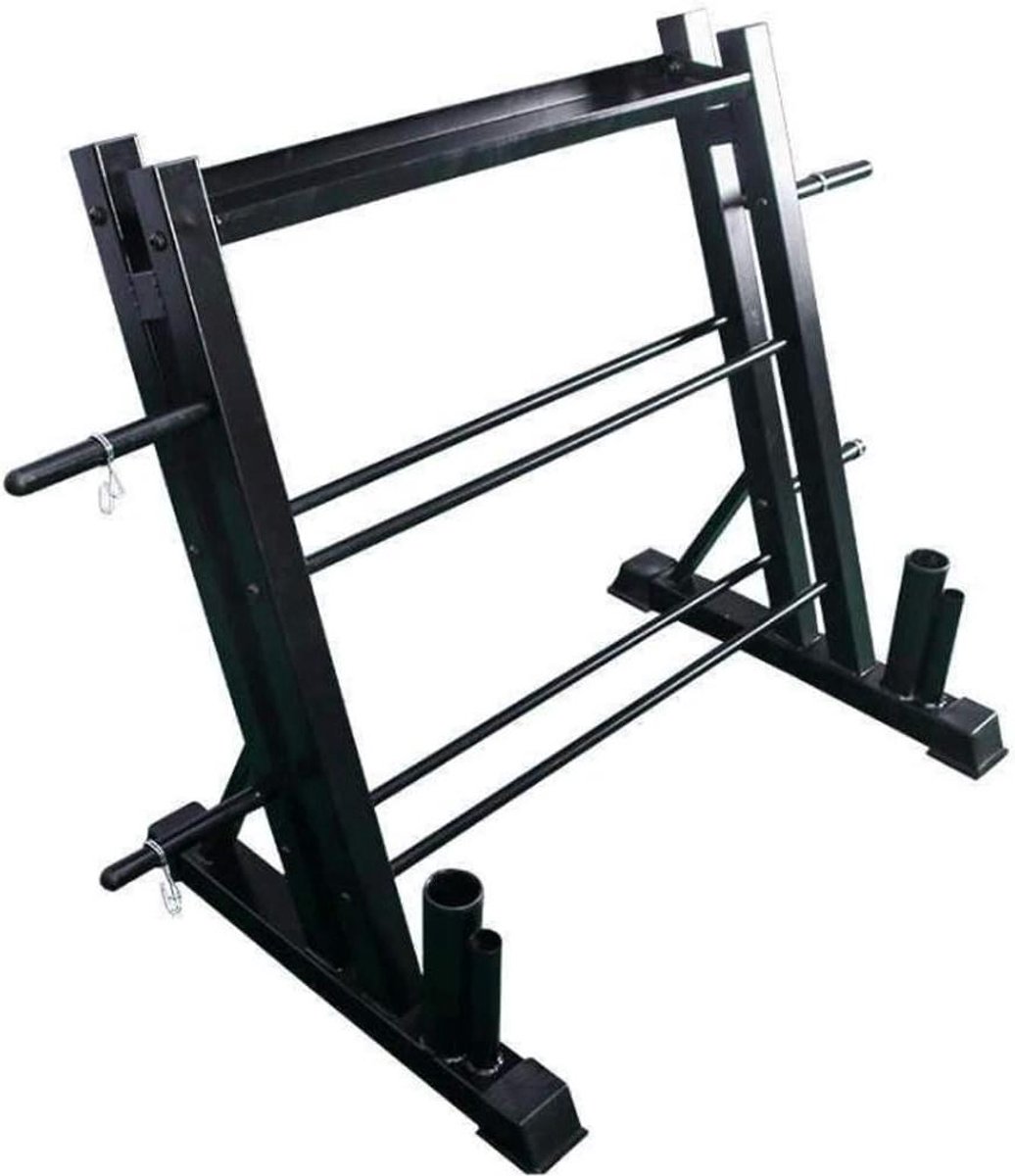 Halterrek - Gewichtsrek - Thuis sporten - Zware stalen constructie - 3 niveaus - Zwart