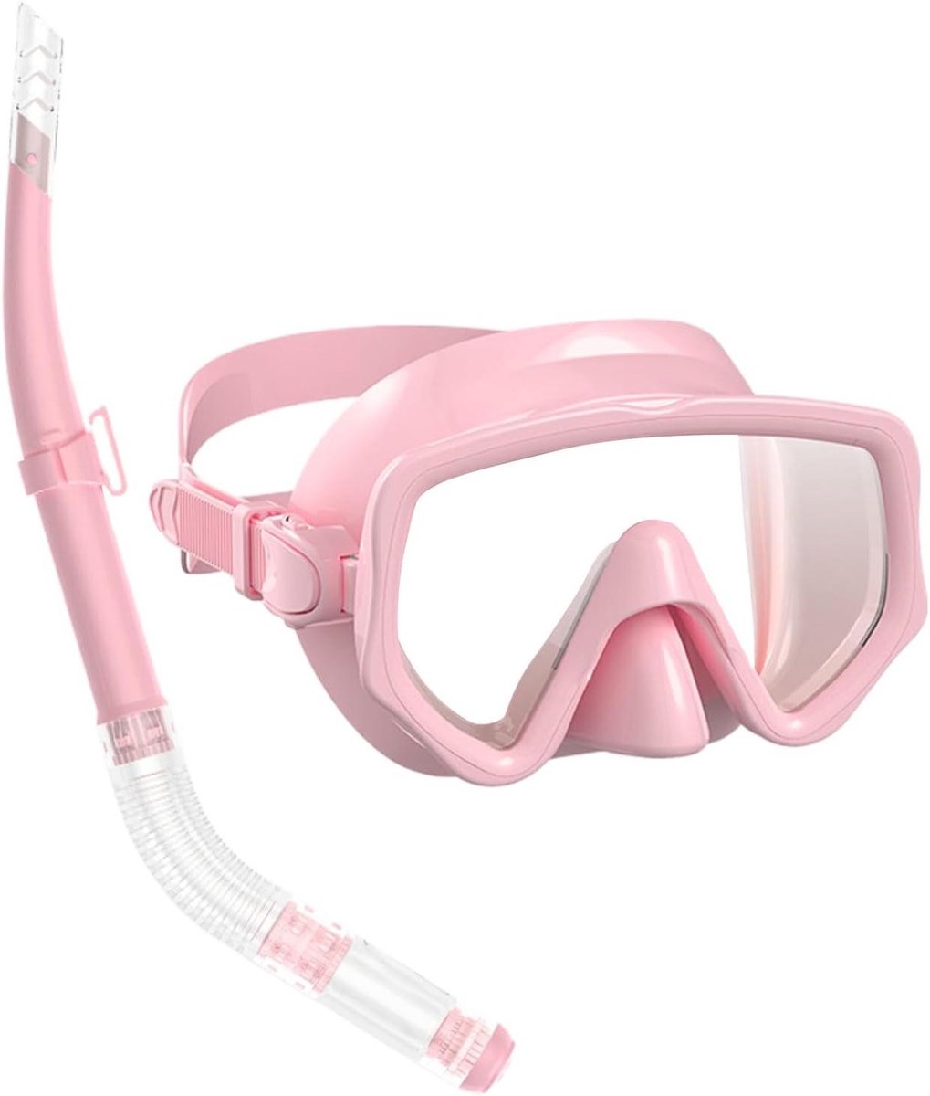 Snorkeluitrusting Volwassenen - Duikbril Set - Onderwater Zicht - Panoramisch Breedzicht - Unisex - Roze