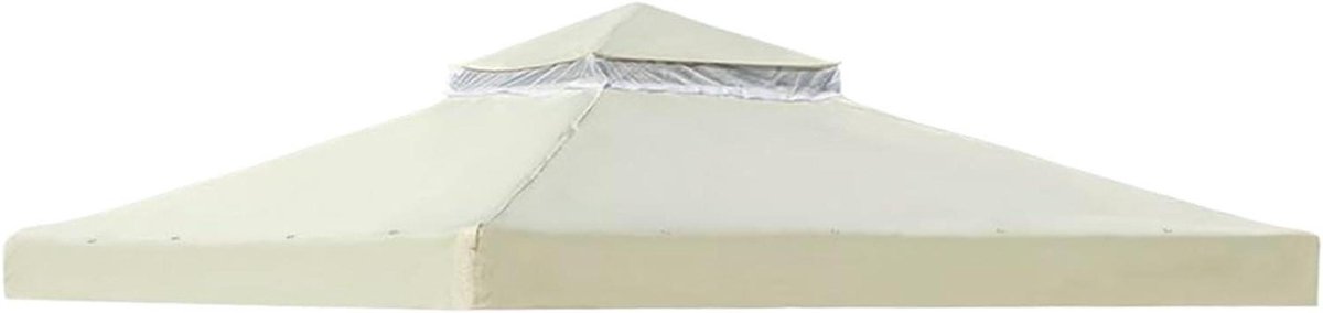 Gazebo Kap - Vervangende Overkapping - Buiten Beschutting - Ventilatiedak Dubbele Laag - 3x3 Meter - Beige