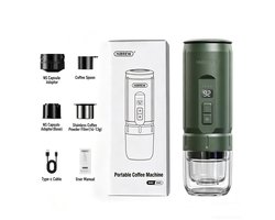 Draagbare Elektrische Espressomachine - Draagbaar Koffiezetapparaat - 7500 mAh batterij - 20 bar druk - Voor Onderweg, Reizen en Camping- 100 ml - - Espresso - Nespresso - Dolce Gusto - Capsule Koffie - Gemalen Koffie - groen