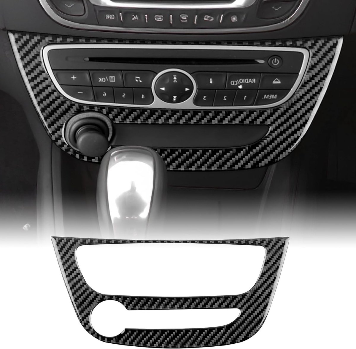 Carbon Fiber Sticker voor Renault Megane Fluence 2009-2014 - Airconditioning Bediening Paneel Accessoire, Interieur Decoratie, Geschenken voor Autoliefhebbers