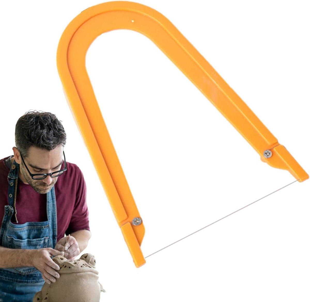 Draadsnijder Keramiek - U-vormig gereedschap - Precisie snijden - Ergonomische grip - 13.1 x 9 cm - Zwart