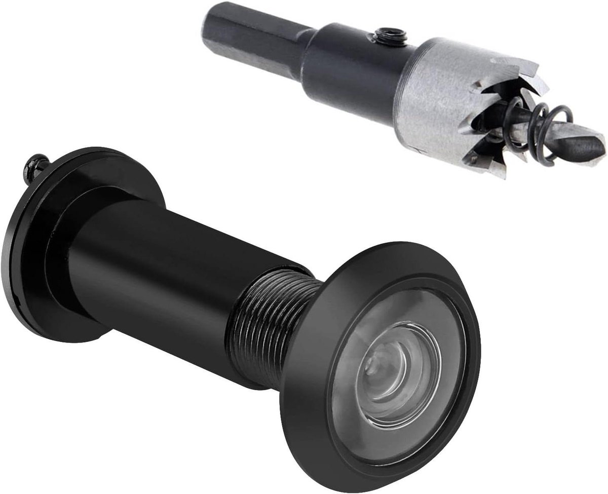 Deurkijker - Kijkgat spion - Veiligheid thuis - 220 graden HD lens - 35-60 mm deurdikte - Zwart
