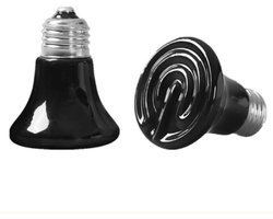 Keramische Warmtelamp - Reptielenlamp Terrariumlamp - Huisdieren Warm Houden - Infrarood Warmtestraling - 60 mm - Wit