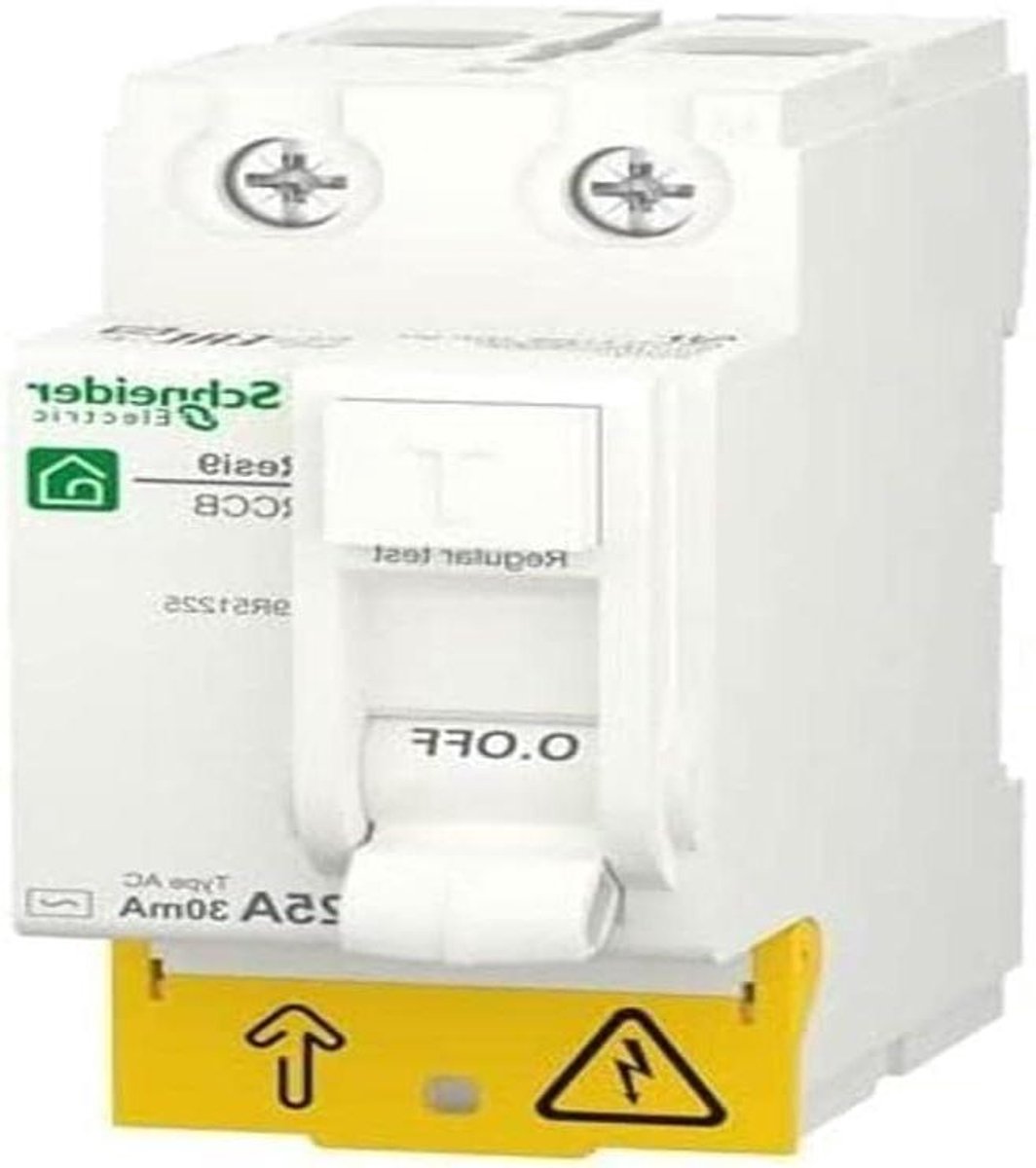 Stroomonderbreker - Veiligheidsschakelaar Aardlekschakelaar - Elektrische Veiligheid - 2-polig - 25A 30mA - Wit