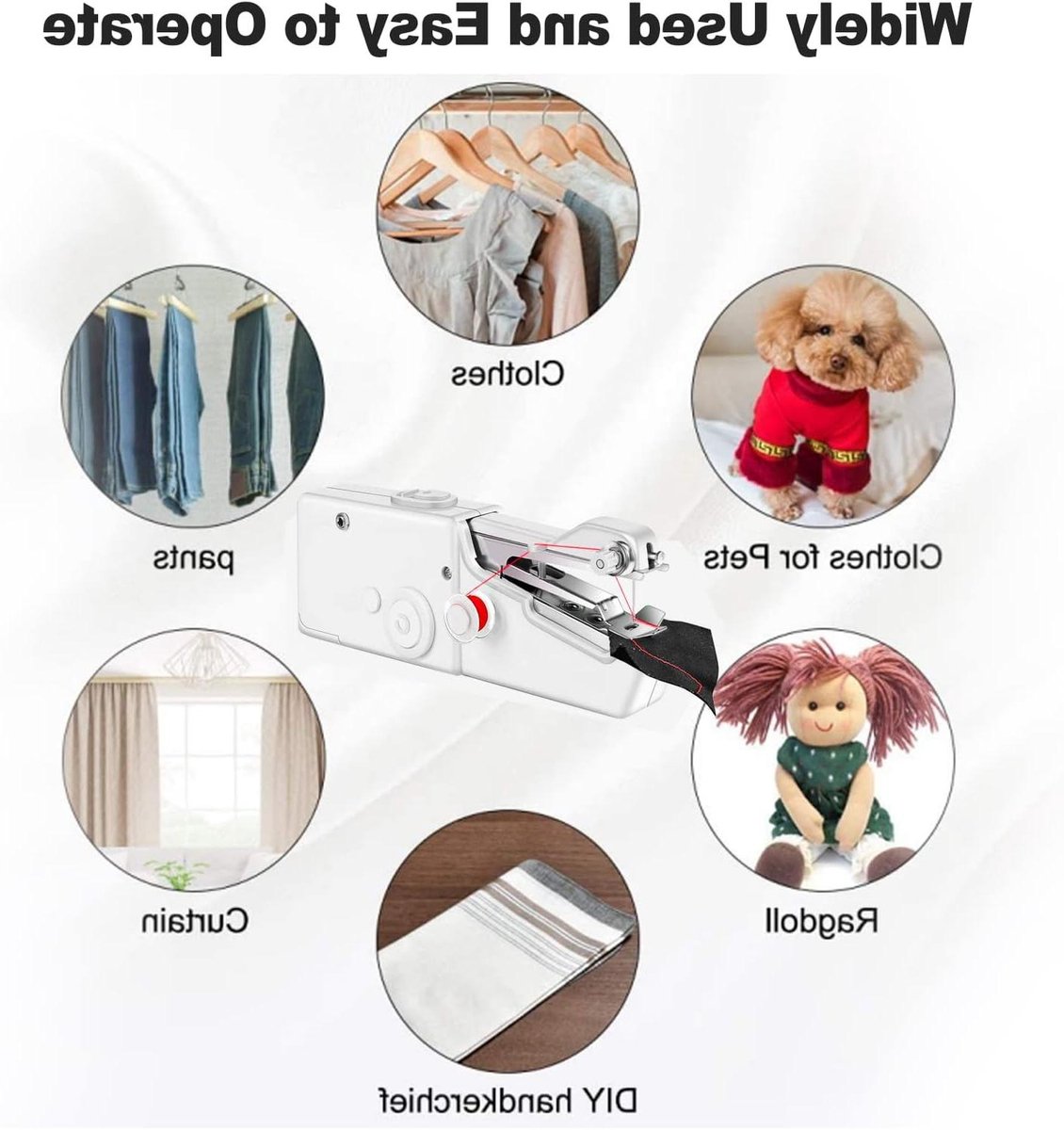 Handheld Naaimachine - Mini Naaimachine - Snel Kleding Herstellen - Draagbaar Ontwerp - Compact Formaat - Wit