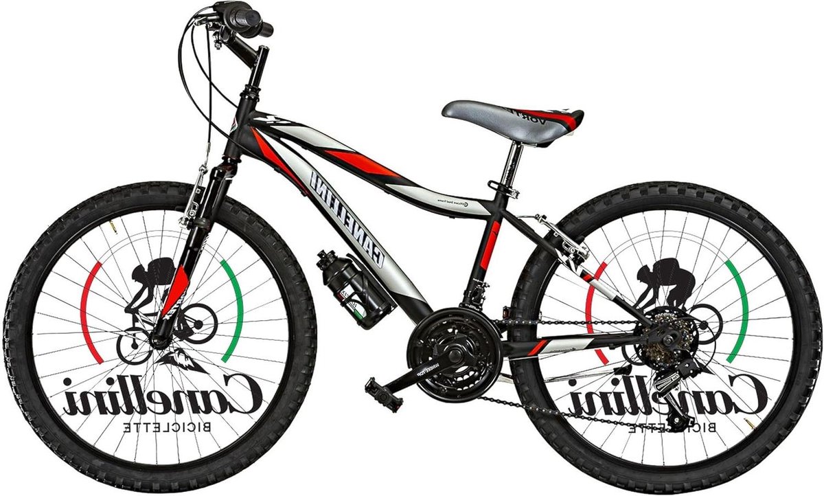 Kinderfiets Mountainbike sfiets sfiets Buiten Fietsen Stoer Design 24 Inch Zwart Rood