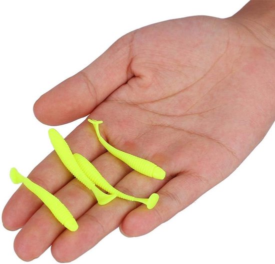 Dailygoods- Visaas 50 Stuks - Zacht Kunstaas 5 cm - T-staartontwerp - Lichtgewicht - Duurzaam - Geschikt voor Makreel van Dailygoods — afbeelding 3
