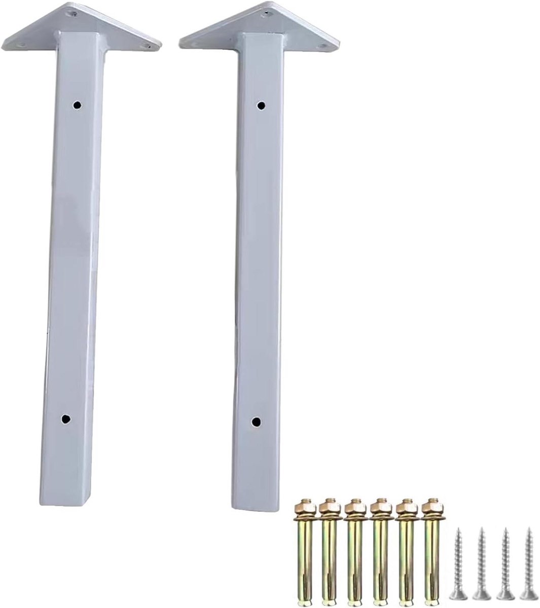 Plankdragers Set - Wandsteunen - Zwevende Planken - Zwaar Belastbaar - 35cm - Wit