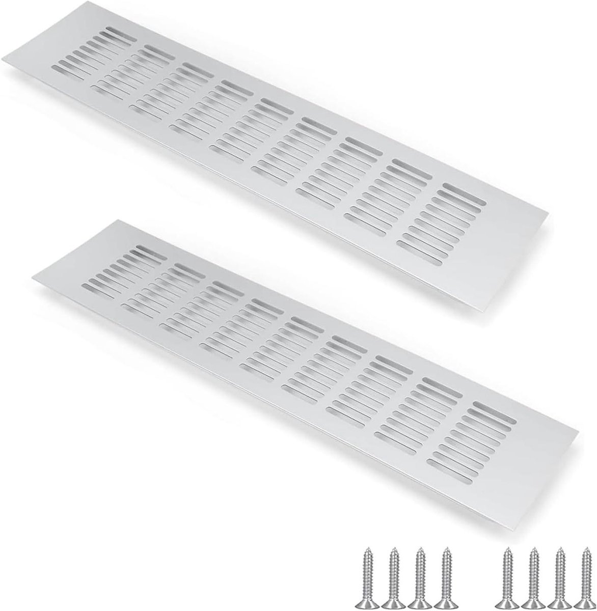 Ventilatieroosters - Luchtgaten - Meubelventilatie - Corrosiebestendig - 2 stuks 400mm - Zilver