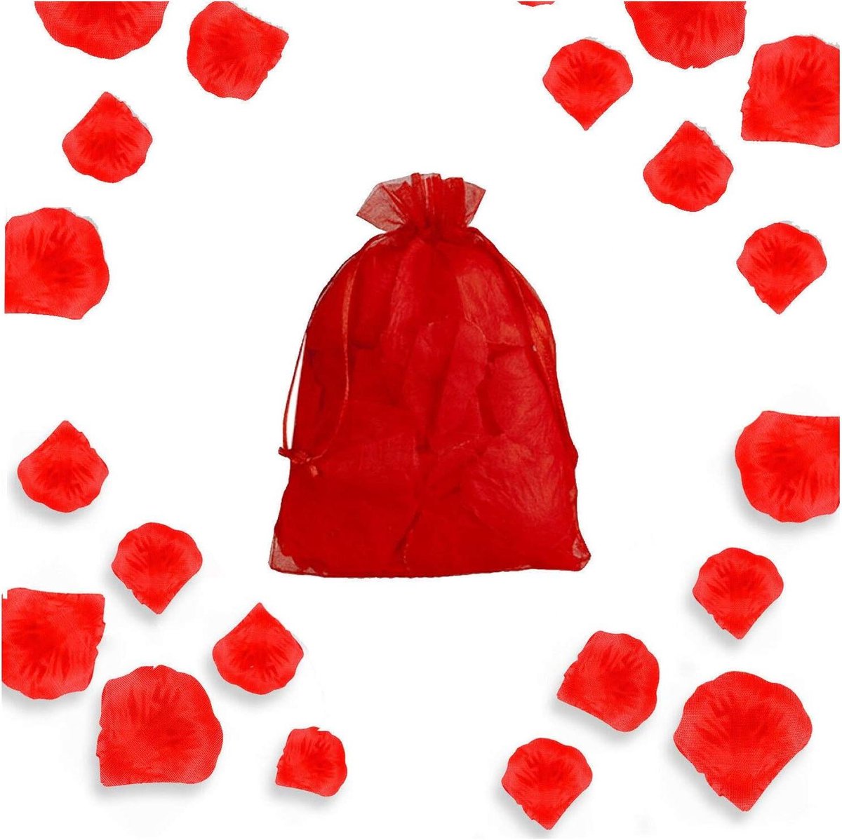 Zijden Roosblaadjes - Decoratieve Bloemblaadjes - Romantische Decoratie - Zachte Stof Textuur - 400 stuks - Rood
