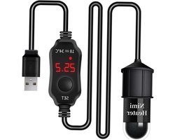 Aquarium Verwarmer - Vis Tank Heater - Tropische Vissen Houden - Ingebouwde Thermometer - 10 W - Zwart
