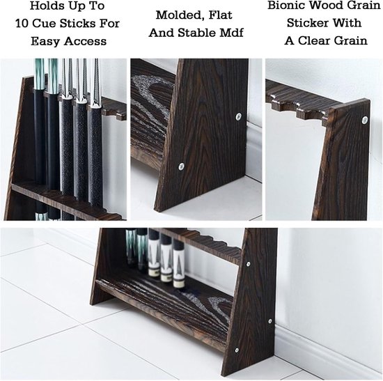 Biljartkeu Rekken - Pool Cue Houder - Keuen Organiseren - Vloerstaand Ontwerp - 60x20x58cm - Niet gespecificeerd — afbeelding 3