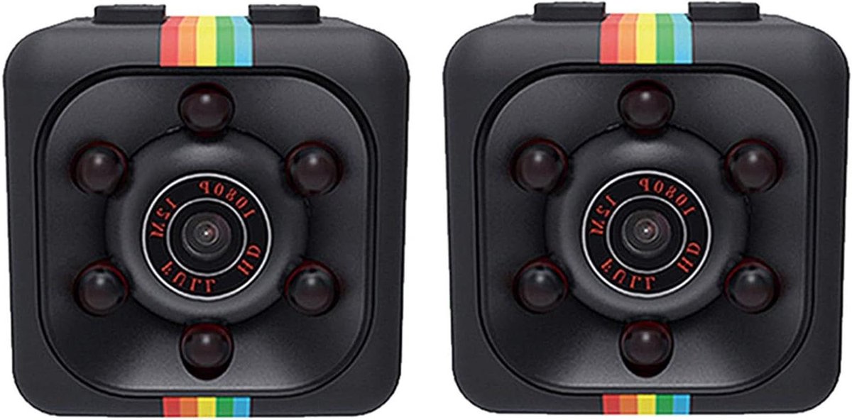 Verborgen Camera Set - Mini Camera HD - Beveiliging Thuis - Nachtzicht Ingebouwd - 105 Grams - Zwart