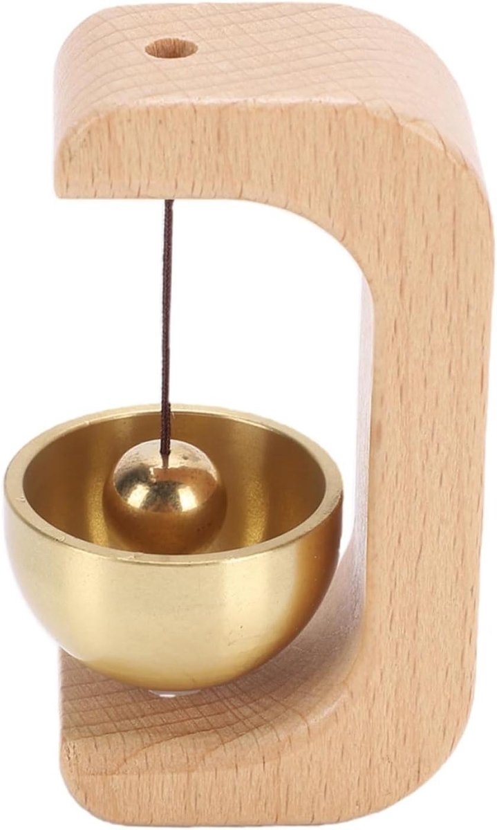 Houten Magnetische Bel - Deurbel Chime - Bezoekers Melder - C-vormig Ontwerp - 4 Stuks - Houtkleur