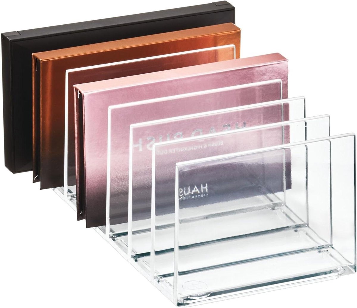7-vaks make-up organizer van helder/mat wit kunststof - Cosmetisch opbergsysteem voor make-up