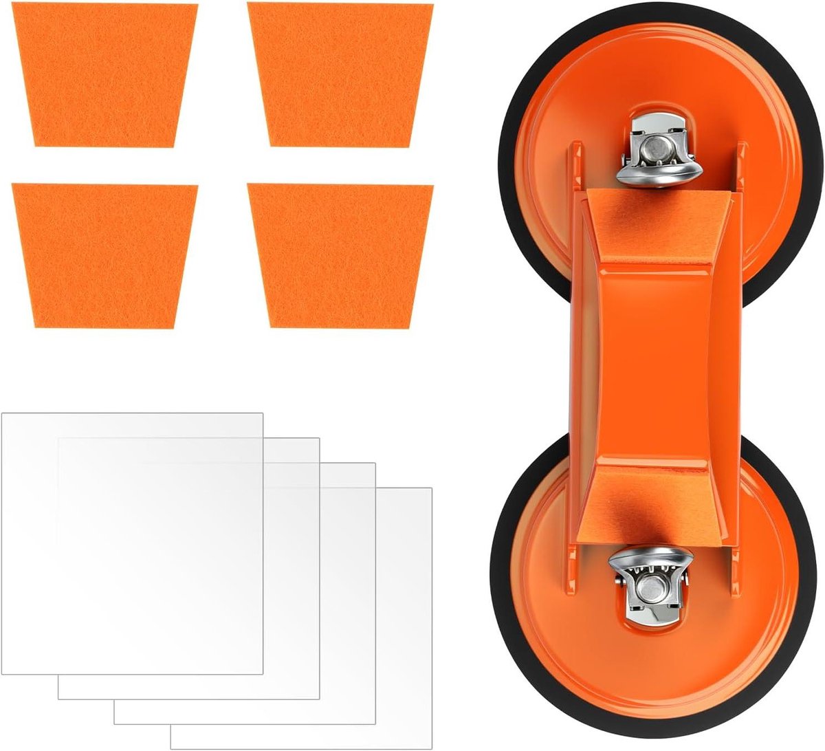 Zuigheffer, glaszuiger, zuignap handvat vacuümlifter voor het vervoer van tegels, laminaten, glasplaten en glas, ergonomische & antislip zuiggrepen