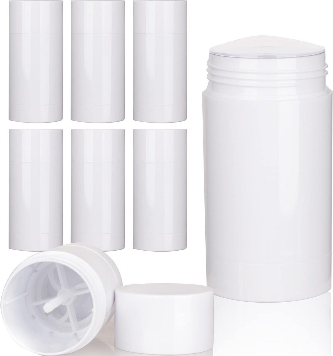 Lege ronde deodorantcontainers van 75g - 6 stuks grote vulbare tubes voor haarwax en lippenbalsem