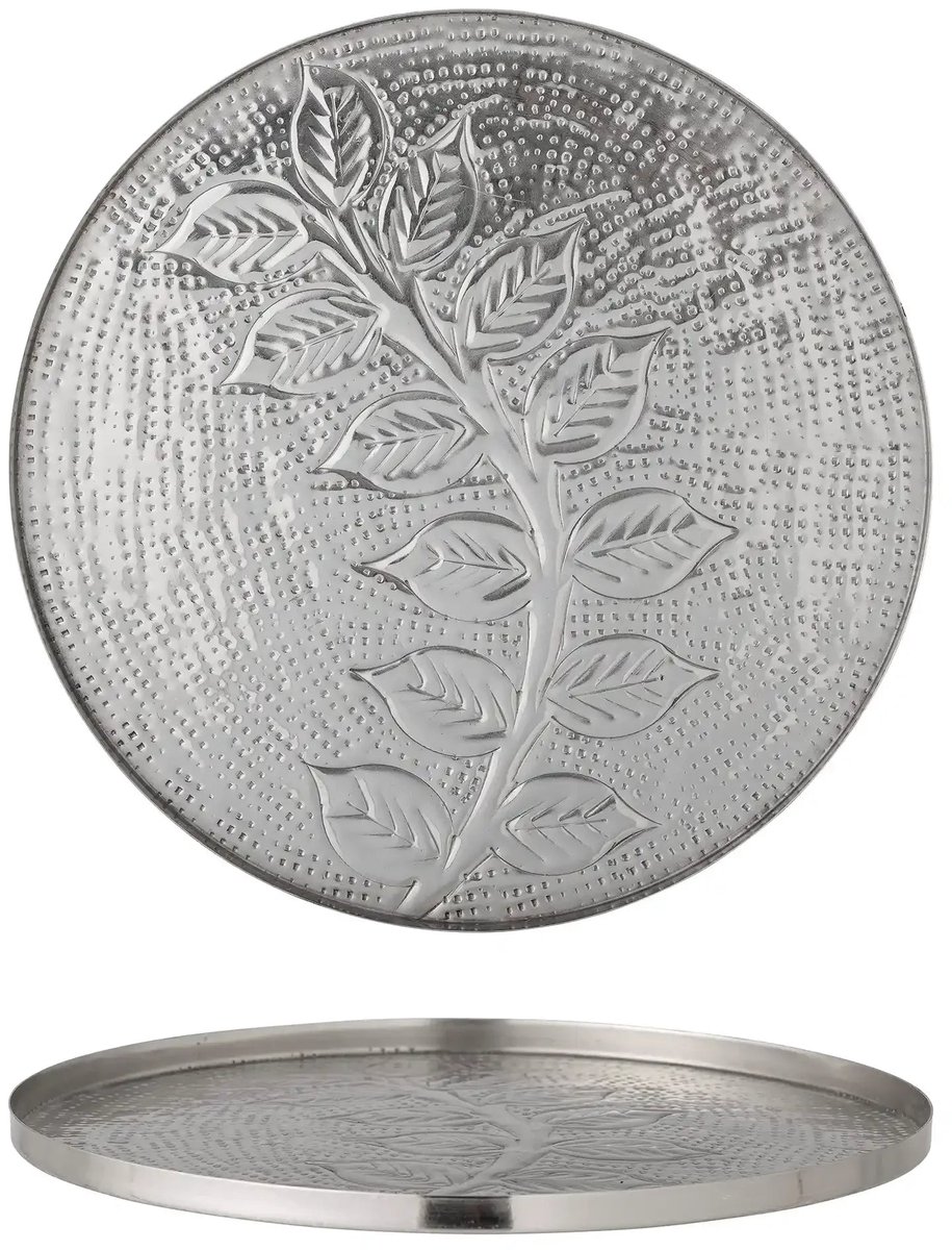 Dienblad metaal zilver Leila 30cm
