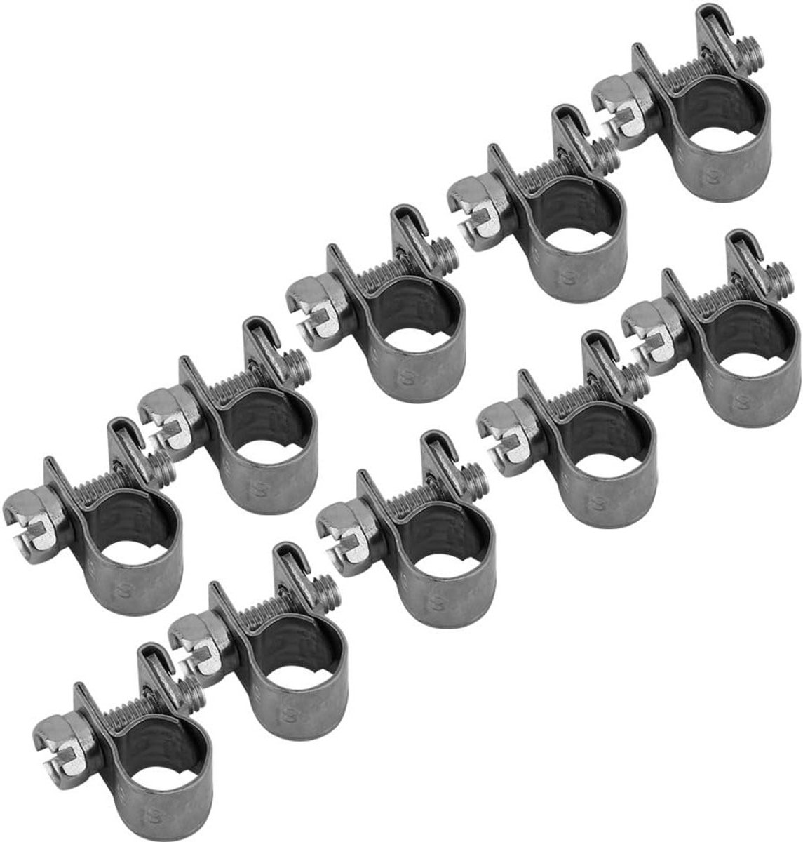 Hoge Kwaliteit RVS Slangklemmen, 10 Stuks, Voor Brandstofslangen en Pijpen, 6-8mm Diameter