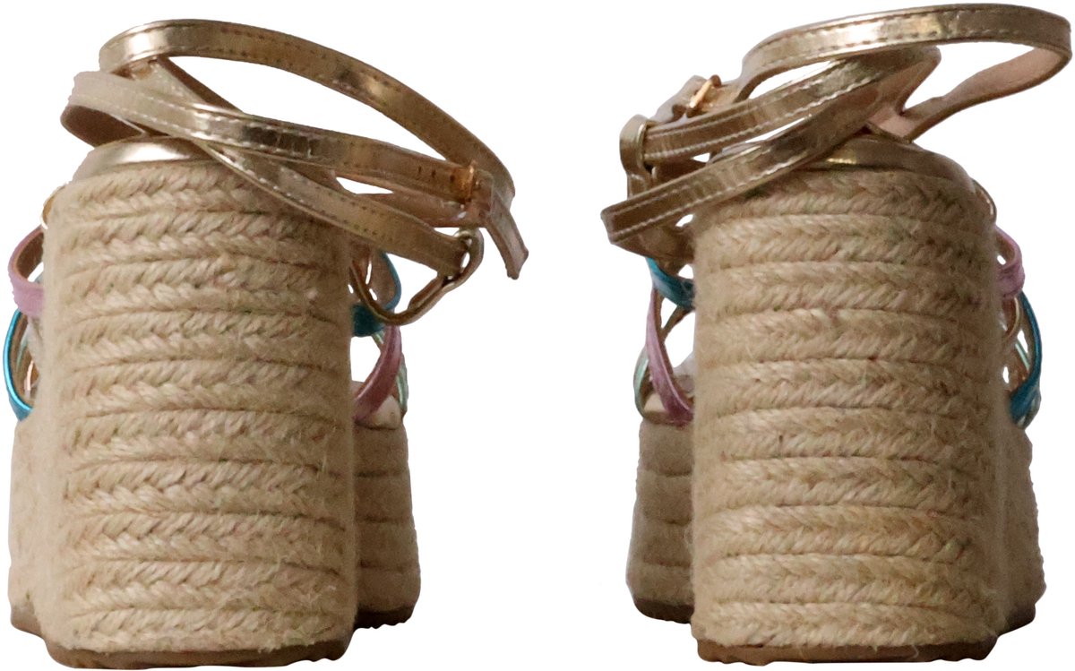 Sandalen met sleehak en bandjes