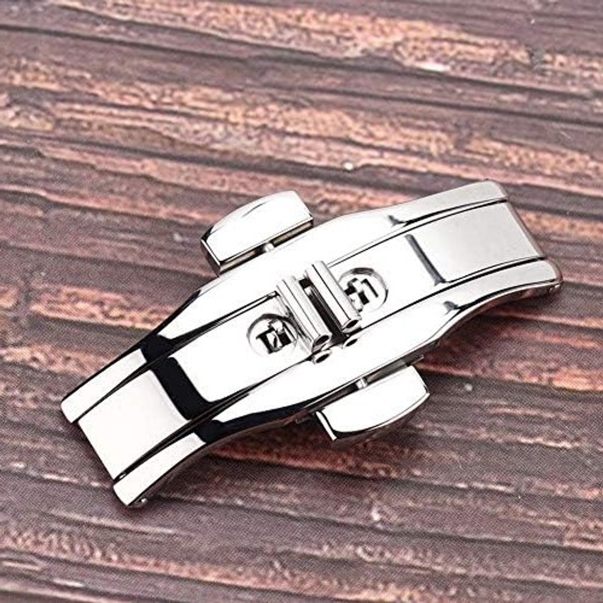 Stijlvolle Vervangende Butterfly Buckle voor Horlogeband - Polished Klapsluiting voor Mannen en Vrouwen, Duurzaam en Elegant