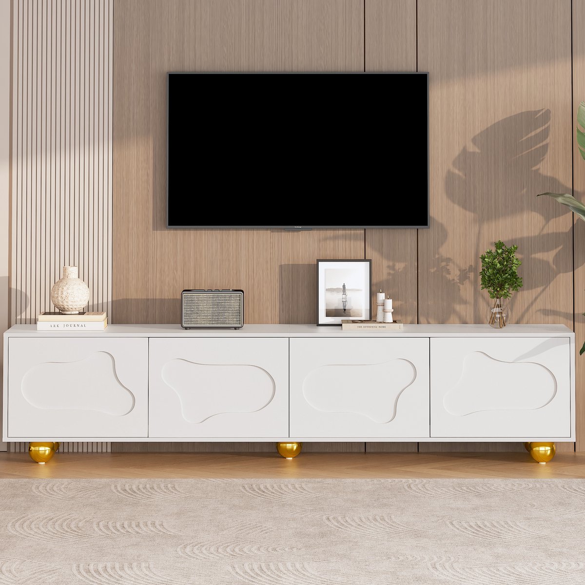 TV-kast 180x40x45cm - Cartoon Wolkvorm - Draagvermogen 60kg voor 75 Inch Televisie