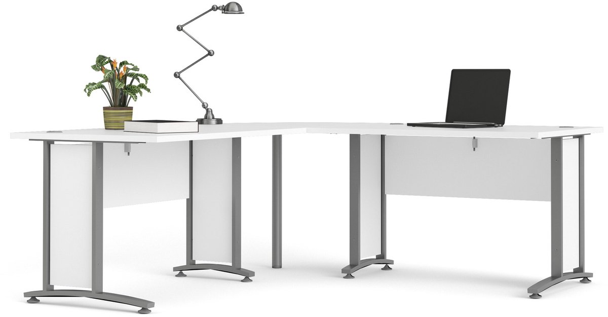Giga Living Bureau Prima - Wit/Grijs - 200x200x75cm