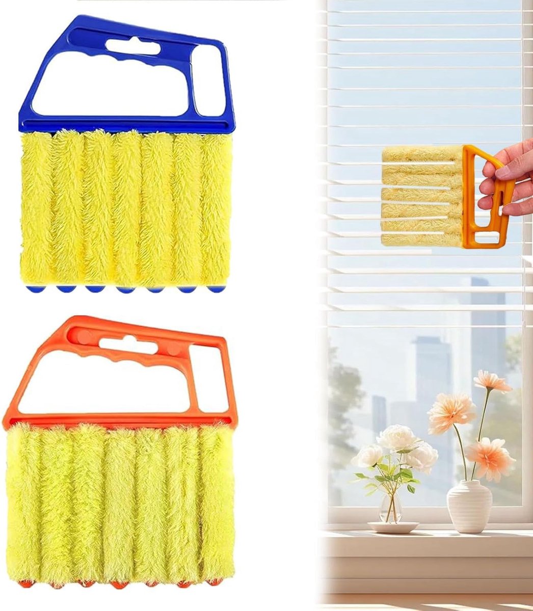 Venetian Blind Cleaner - Pack van 2 - Herbruikbare Duster voor Houten Jaloezieën - Mini Stofzuiger voor Ramen of Airco - Stof en Vuil