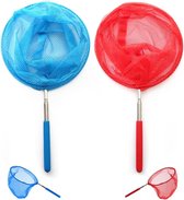 Visnetje Kinder - 2 stuks - Uitschuifbaar vlindernet - Schepnet - Ideaal voor het Vangen van Insecten, Vissen, Outdoor Tuinactiviteiten, Natuurwetenschappelijke Exploratie - 36 cm tot 83 cm
