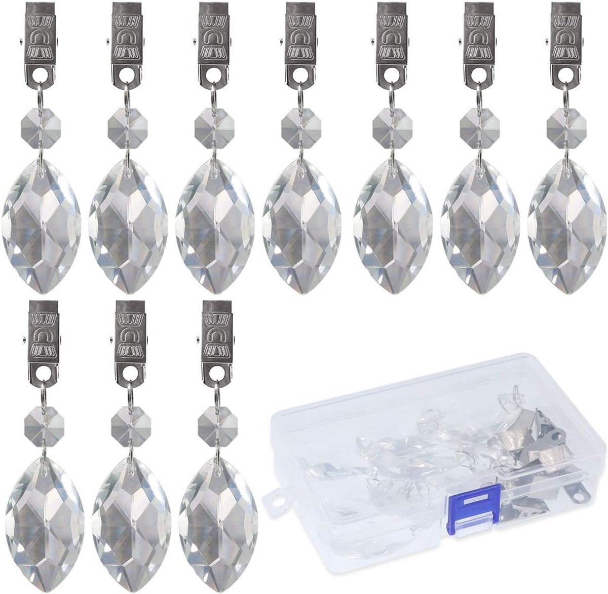 10x Zware Tafelkleedklemmen Kristalheldere Hangers voor Buiten & Picknicktafels