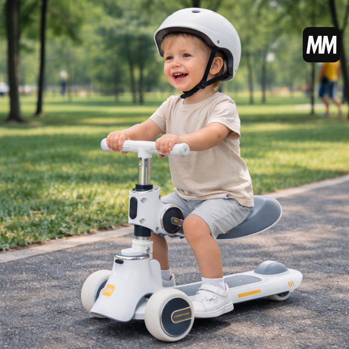 MiniMover Kinderstep 2in1: LED, 3 wielen, loopfiets/step thumbnail 4