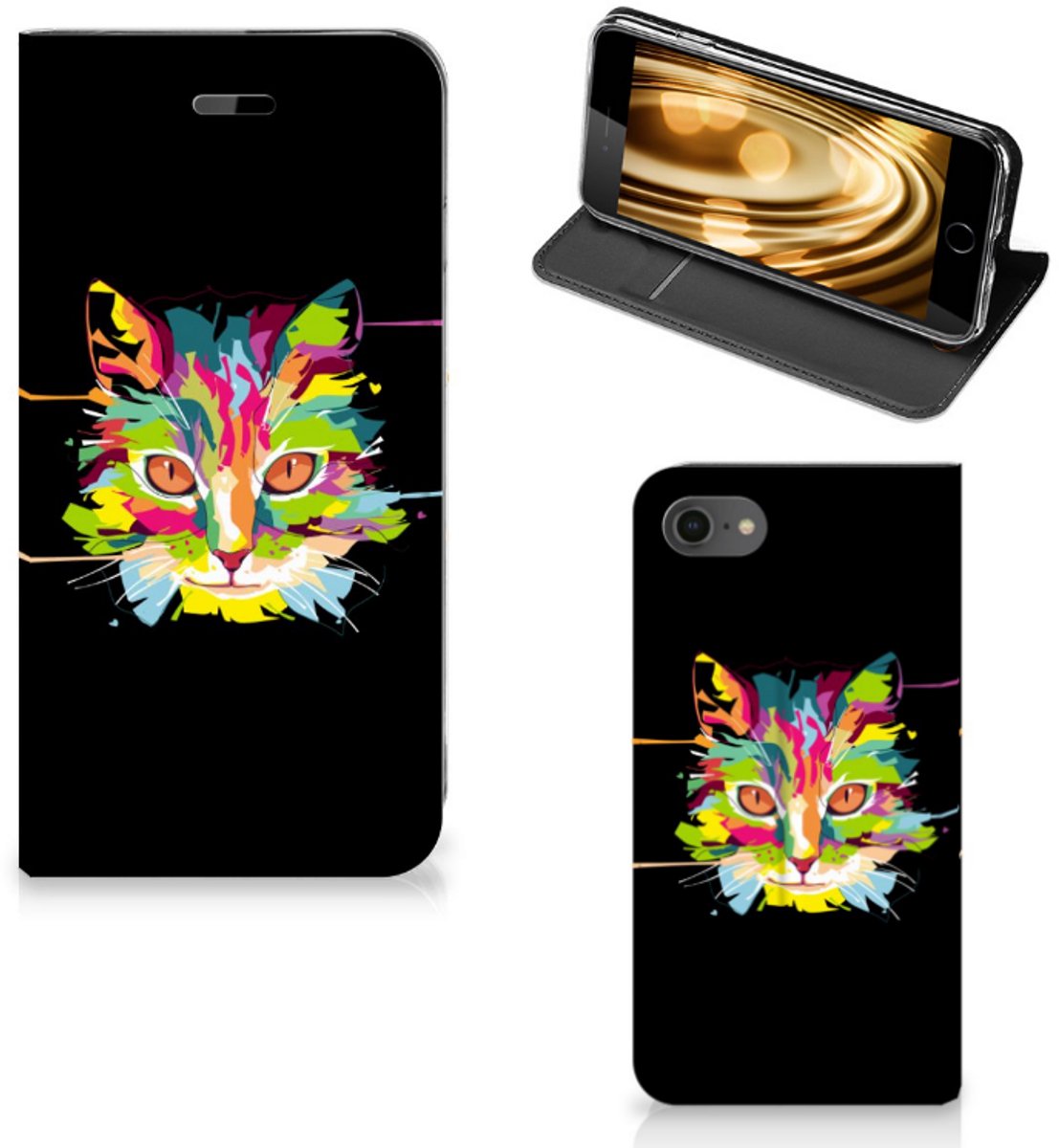 iPhone 7 | 8 | SE (2020) | SE (2022) Magnet Case Cat Color — cadeau in Cadeau-ideeën - foto 2