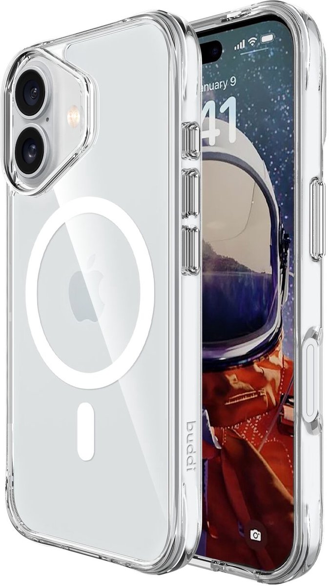 Buddi Core - Hoesje Geschikt voor Apple iPhone 17 - Compatibel met MagSafe - Back Cover met Magneet - Doorzichtige Telefoonhoes - Beschermhoes - Transparant