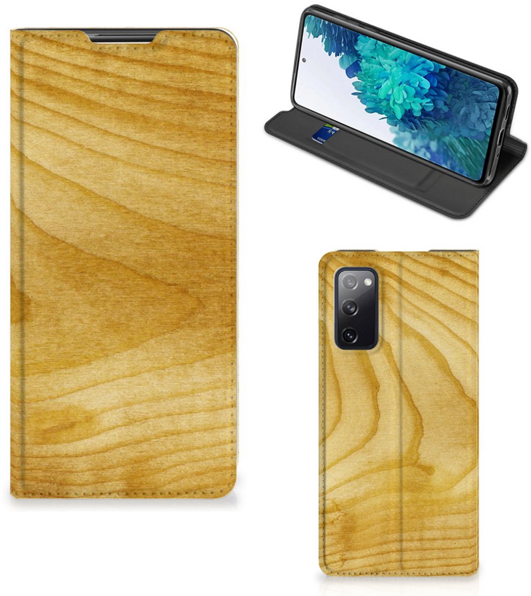Samsung Galaxy S20 FE Book Wallet Case Licht Hout