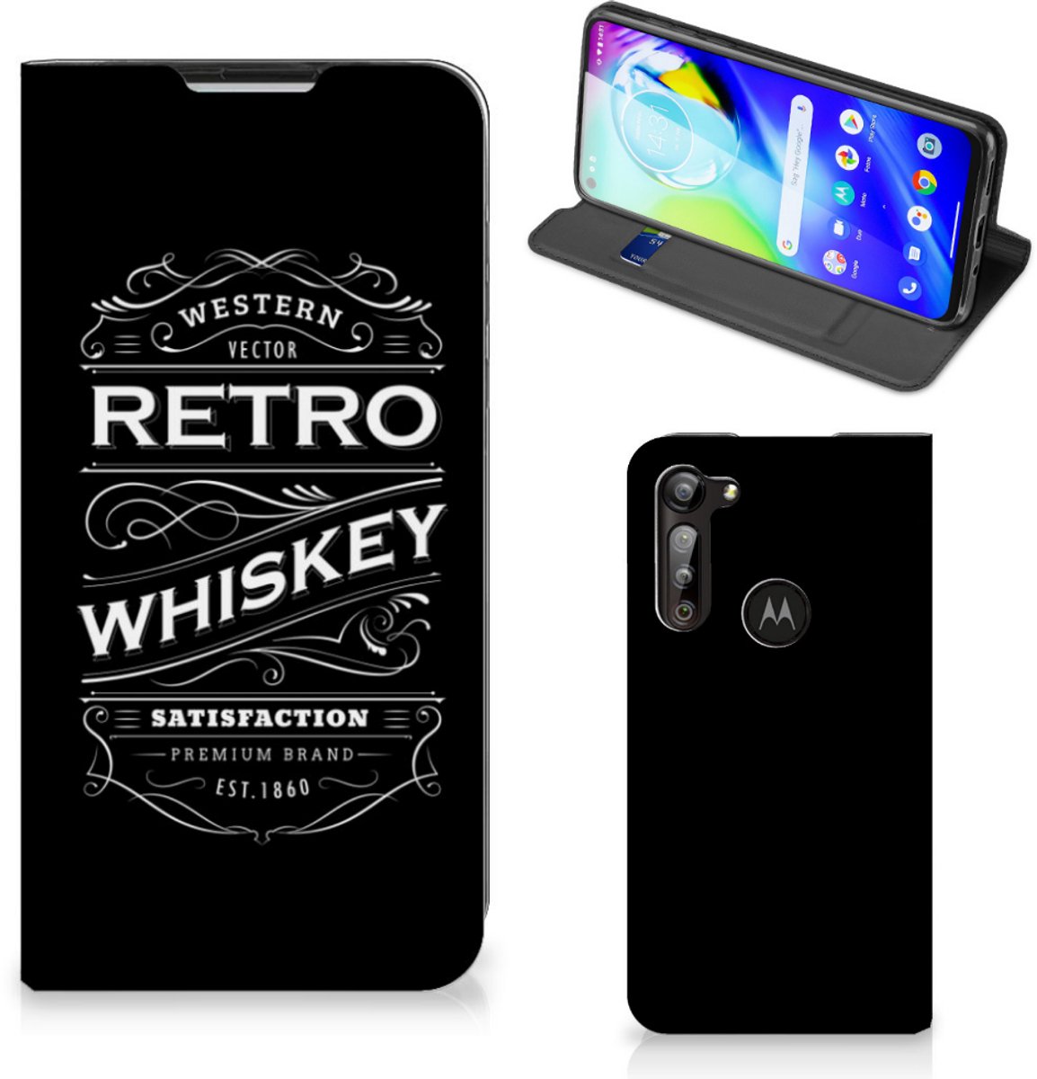 Book Case voor Motorola Moto G8 Power Flip Style Cover Whiskey