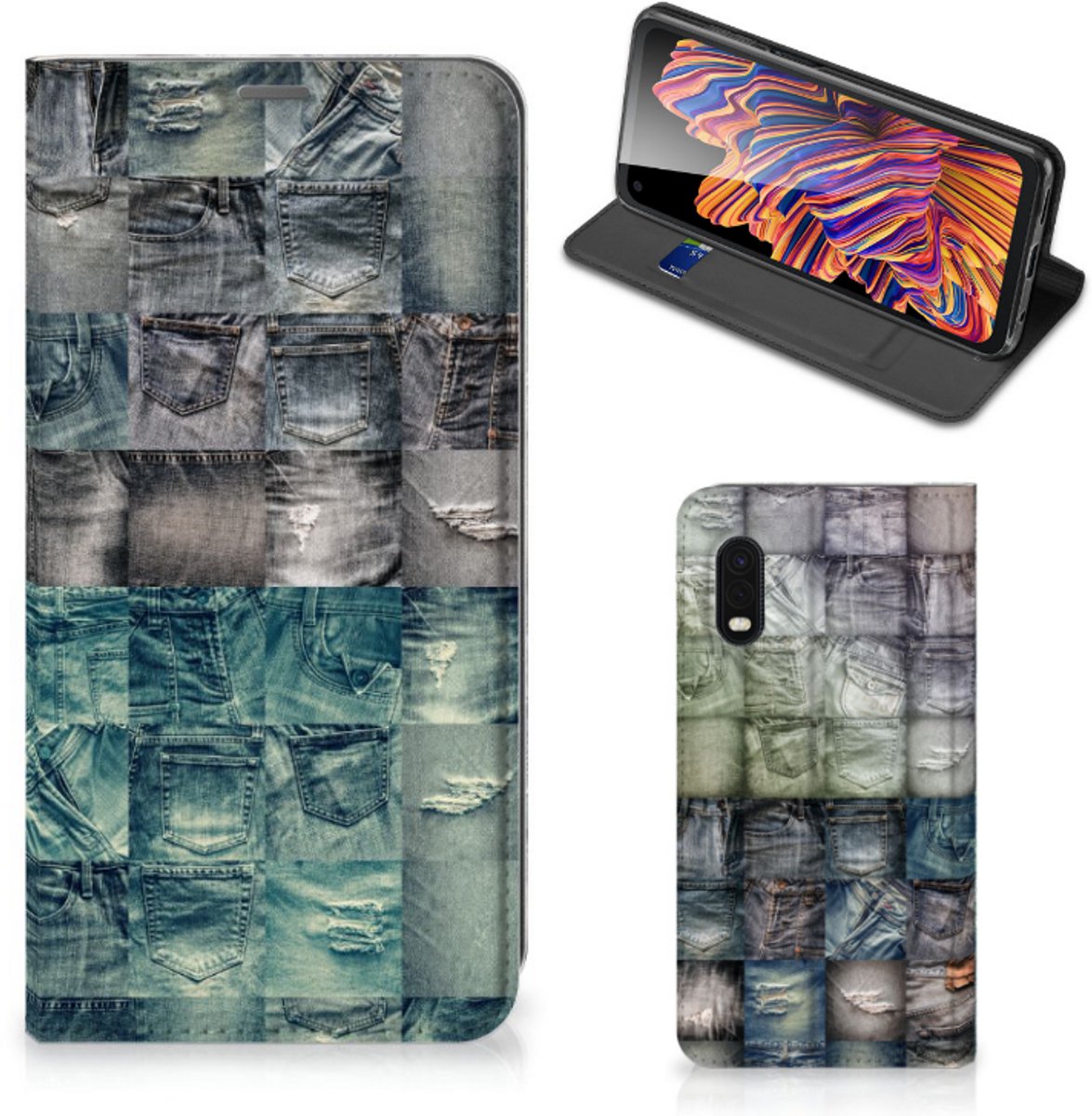 Hippe Standcase Samsung Xcover Pro Spijkerbroeken