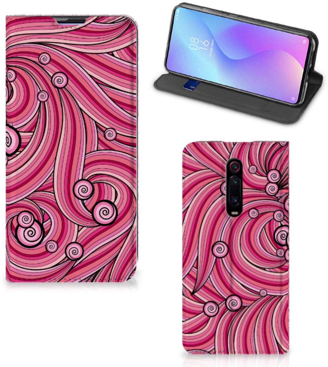 Xiaomi Redmi K20 Pro Bookcase Swirl Pink