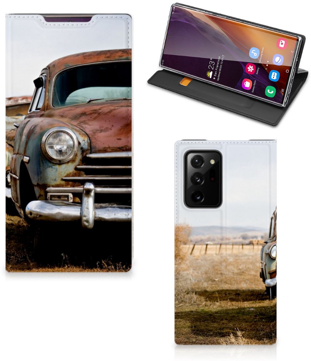 Book Case voor Samsung Galaxy Note 20 Ultra Stand Case Vintage Auto