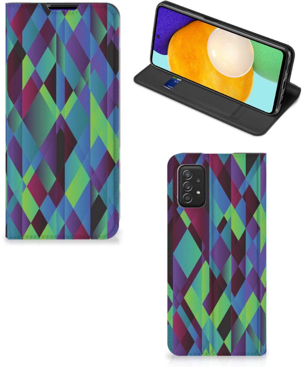 Samsung Galaxy A03s Stand Case Abstract Green Blue