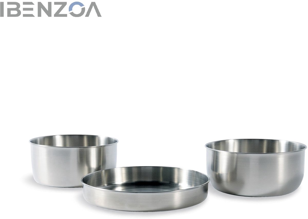 Camping Kookset - RVS - 21.5 cm - 3-delige set