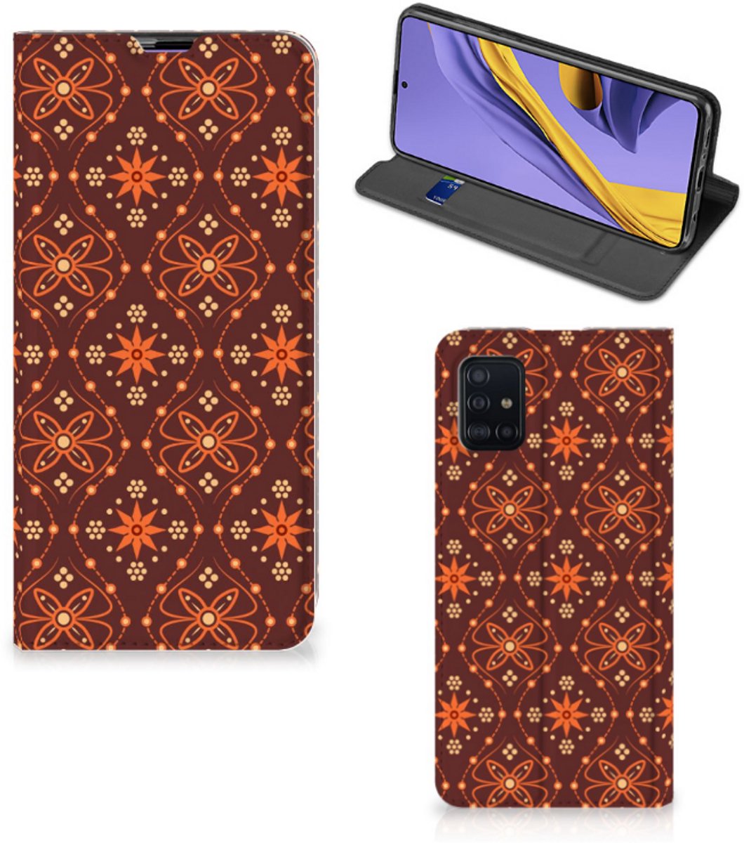 Samsung Galaxy A51 Hoesje met Magneet Batik Brown