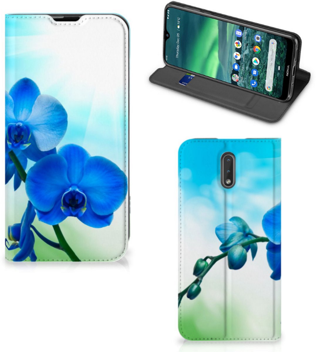 Nokia 2.3 Smart Cover Orchidee Blauw - Cadeau voor je Moeder