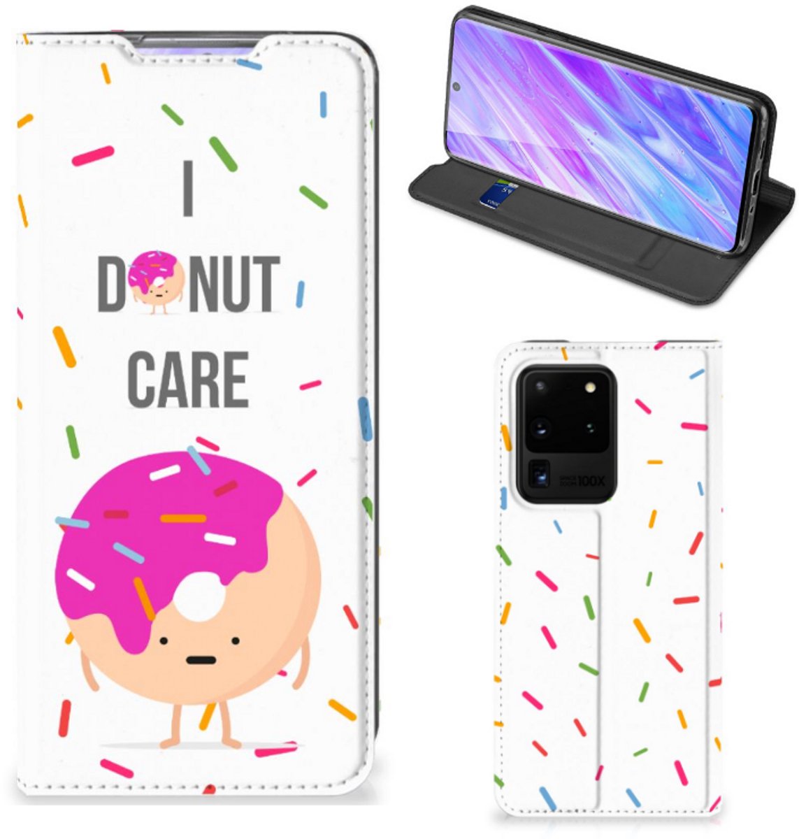 Samsung Galaxy S20 Ultra Flip Style Cover Donut Roze