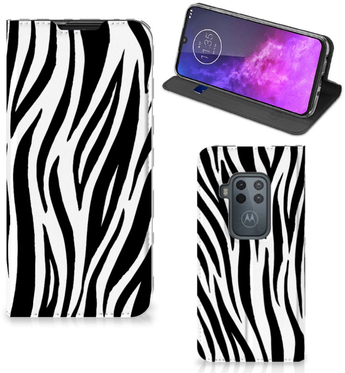 Motorola One Zoom Hoesje maken Zebra