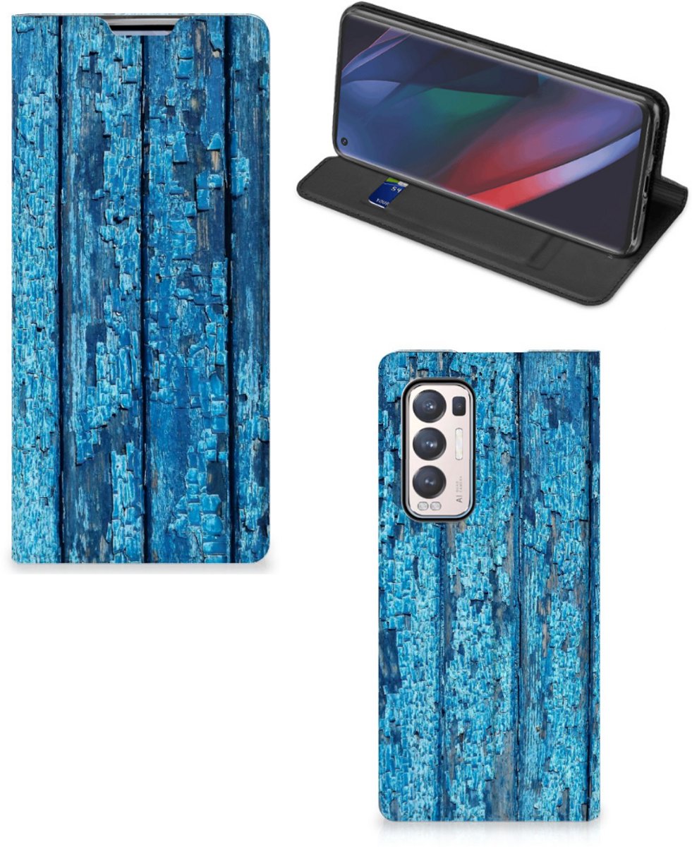 OPPO Find X3 Neo Book Wallet Case Wood Blue
