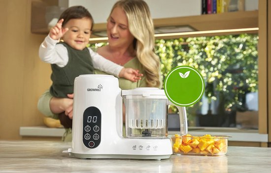 GROWNSY Babyvoedingsbereider met stoommand, stoompan, mixer en sterilisator in één apparaat, BPA-vrij, voor gezonde zelfgemaakte babyvoeding, BPA-vrij van grownsy — afbeelding 5